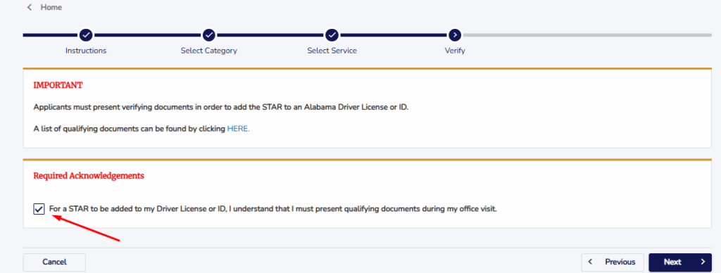 star id alabama requirements