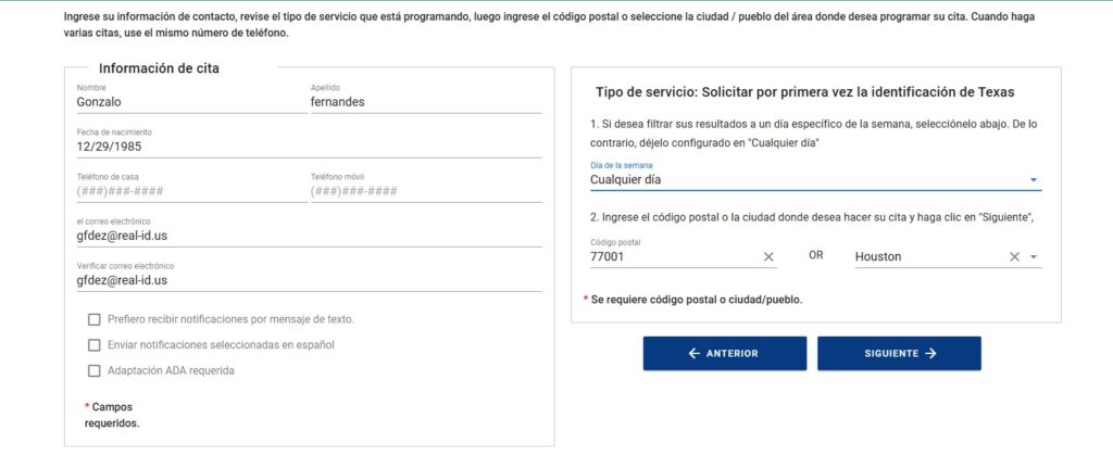 real id texas application en español