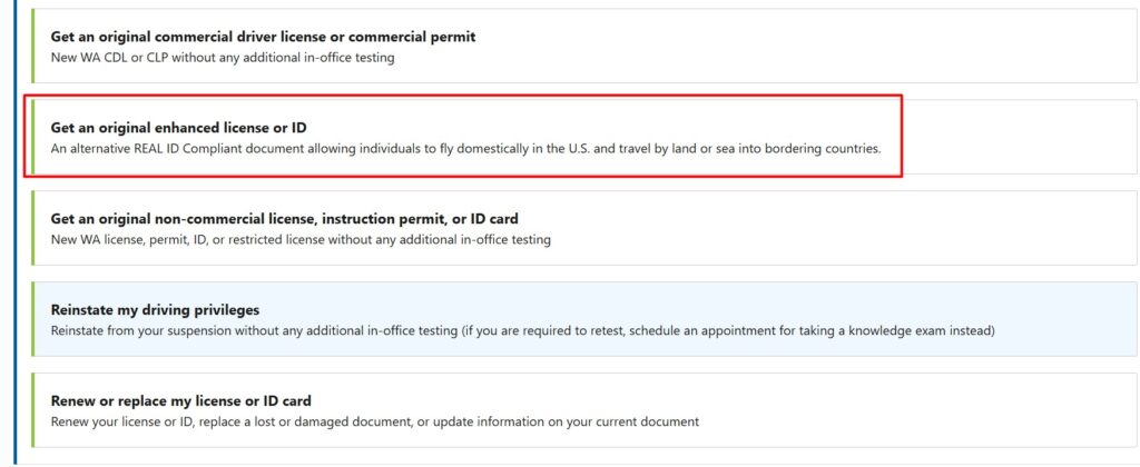 real id washington appointment