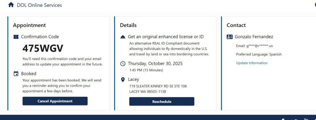real id washington state español